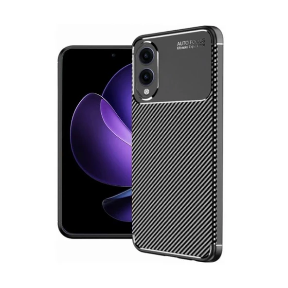 Gpack Samsung Galaxy S25 Edge uyumlu Kılıf Negro Karbon Görünümlü Silikon ürün görseli