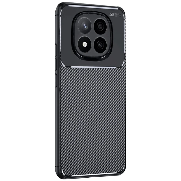 Gpack Xiaomi Redmi Note 14 Pro 4G uyumlu Kılıf Negro Karbon Görünümlü Silikon - Resim 3