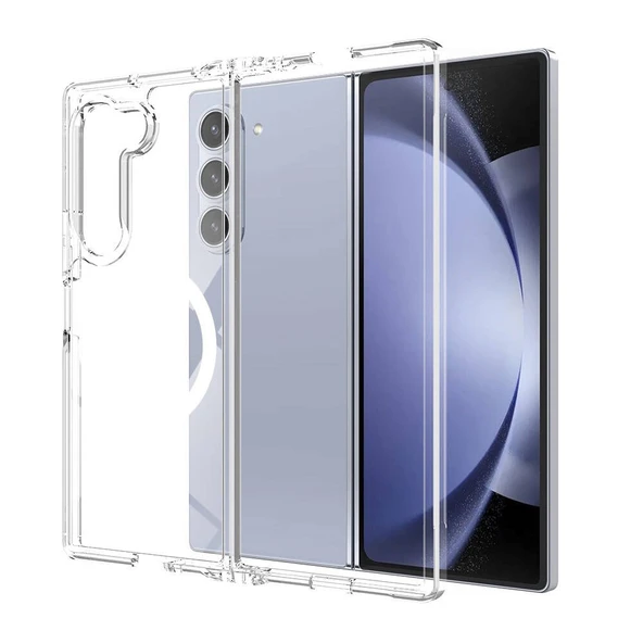Gpack Samsung Galaxy Z Fold 3 uyumlu Kılıf M-Safe Şarj Özellikli Sert PC Embos Kapak