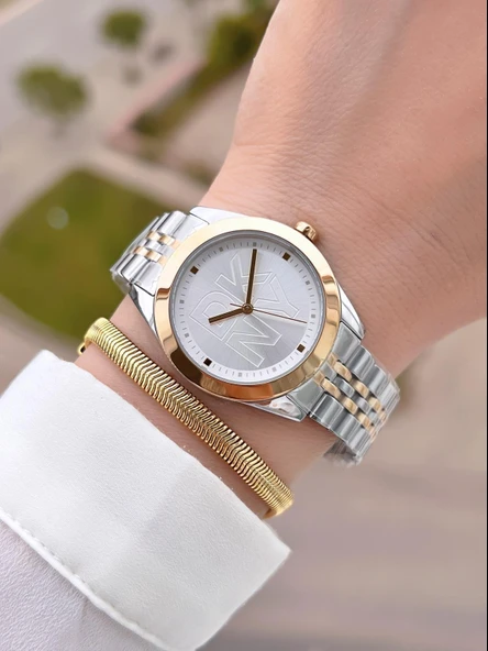 DKNY Çelik Kasa Ve Kordon 5 Atm Suya Dayanıklı 2 Yıl Garantili Kadın Kol Saati+Bileklik DKNY.0045.1 - Resim 2