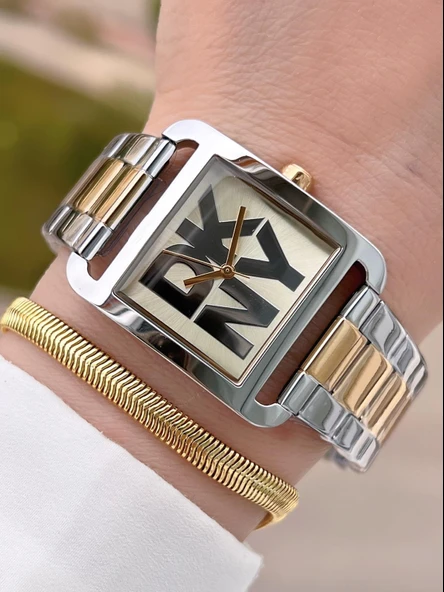 DKNY Çelik Kasa Ve Kordon 5 Atm Suya Dayanıklı 2 Yıl Garantili Kadın Kol Saati+Bileklik DKNY.L0045.1