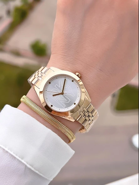 DKNY Çelik Kasa Ve Kordon 5 Atm Suya Dayanıklı 2 Yıl Garantili Kadın Kol Saati+Bileklik DKNY.0045.2 - Resim 2