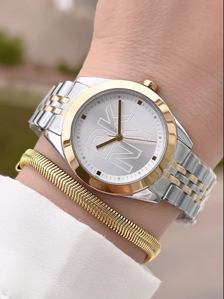 DKNY Çelik Kasa Ve Kordon 5 Atm Suya Dayanıklı 2 Yıl Garantili Kadın Kol Saati+Bileklik DKNY.0045.1 ürün görseli