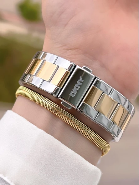 DKNY Çelik Kasa Ve Kordon 5 Atm Suya Dayanıklı 2 Yıl Garantili Kadın Kol Saati+Bileklik DKNY.0045.1 - Resim 3
