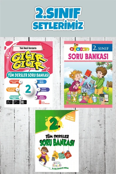 2.Sınıf Soru Bankası Seti (Gıcır Tüm Dersler Soru Bankası+Afacan Soru Bankası+Tüm Dersler Soru Ban)