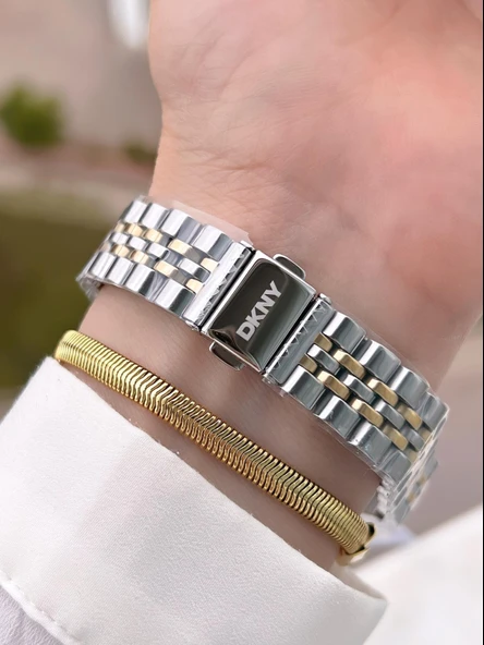 DKNY Çelik Kasa Ve Kordon 5 Atm Suya Dayanıklı 2 Yıl Garantili Kadın Kol Saati+Bileklik DKNY.0045.1 - Resim 3