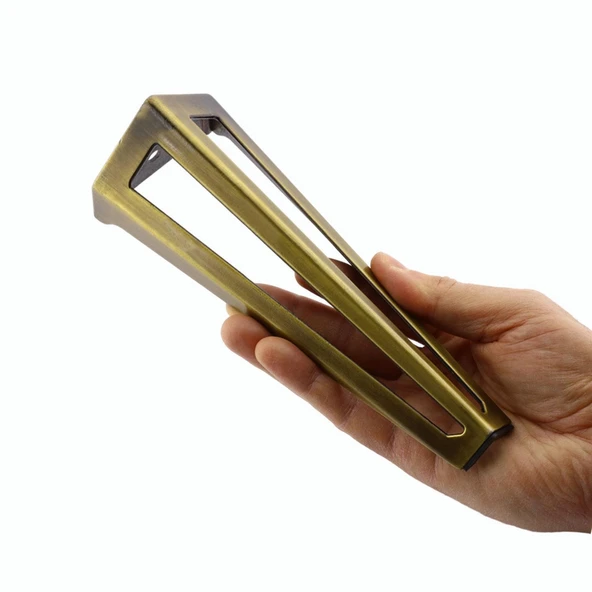 Mobilya Koltuk Konsol Tv Ünite Masa Ayağı Metal Ayakları 20 Cm Antik Sarı 4 Adet - Resim 5