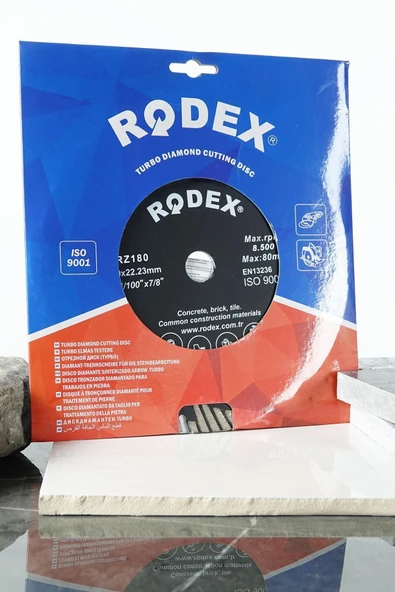 Rrz180 Uzatılmış Segment Turbo Elmas Beton, Tuğla, Granit Kesme Diski 180mm - 2