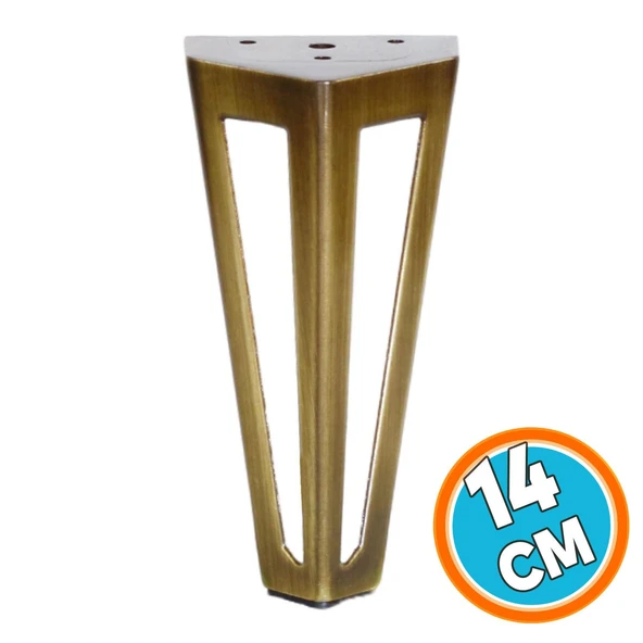 Mobilya Koltuk Baza Puf Kanepe Tv Ünite Masa Ayağı Ayakları Metal Ayak 14 Cm Antik Sarı 4 Adet - 7
