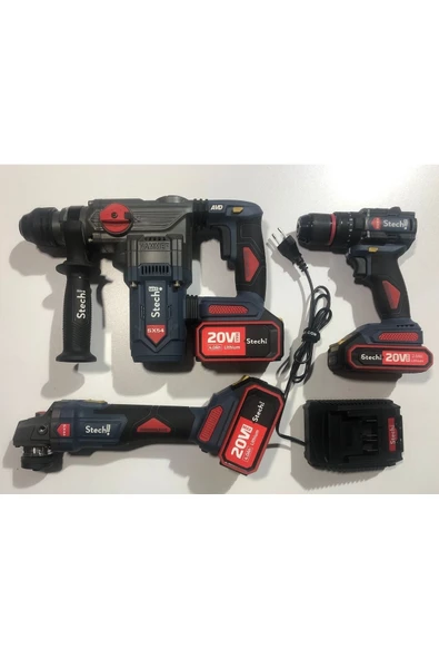 Stech Akülü 3 Lü Set Sx54-sx12-sx44 2x 4.0 Ah 1 X2,0 Ah 20 V - 4