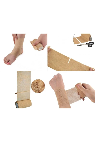 BOLDY Koban Bandajı Kendinden Yapışkanlı Bandaj Coban Bandajı Sargı Bandajı Sargı Bilek 7.5cmx4.5 M. 1 Ad - 4