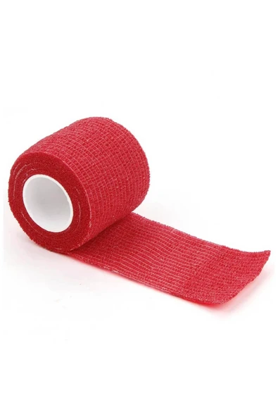 DEDEKS Kendinden Yapışkanlı Elastik Coban Bandaj Kırmızı Renkli 5 Cm Yapışan Koban - Resim 2