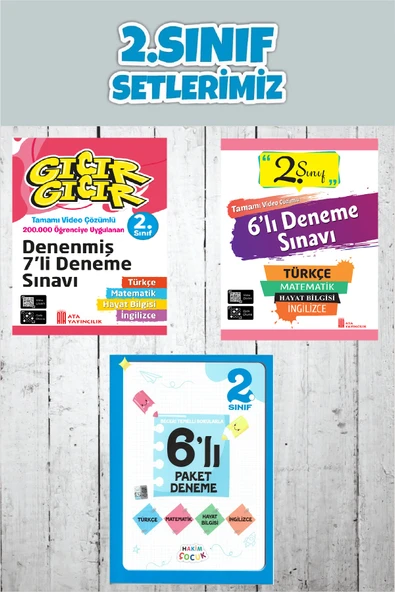 2.Sınıf Deneme Sınavı Seti (Gıcır Gıcır 7 li Denenmiş Deneme+6 lı Deneme+ 6 lı Paket Deneme) ürün görseli 1
