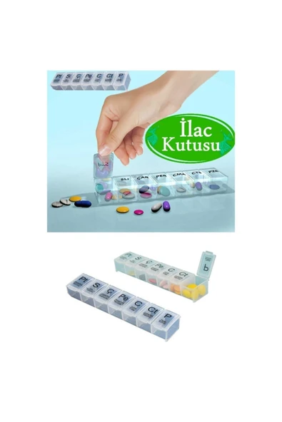 FETHİYE TOPTAN 2 ADET Haftalık Günlük Ilaç Saklama Kutusu 7 Günlük Ilaç Saklama Kabı - Resim 2