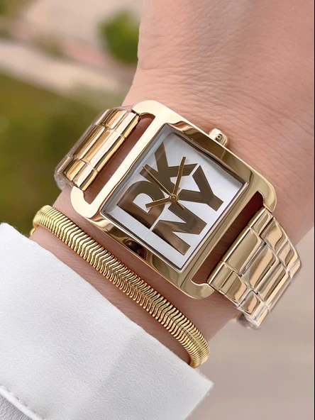 DKNY Çelik Kasa Ve Kordon 5 Atm Suya Dayanıklı 2 Yıl Garantili Kadın Kol Saati+Bileklik DKNY.L0045.3