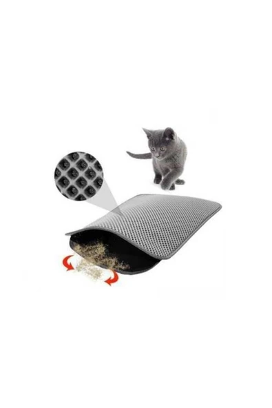 CLEAN PAWS Elekli Kedi Tuvalet Önü Kum Paspası 60x45