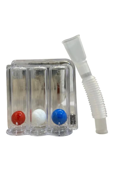 EASYFLOW Triflo Solunum Egzersiz Cihazı 3 Üfleme Topu (Nefes Egzersiz Aleti) - Resim 2