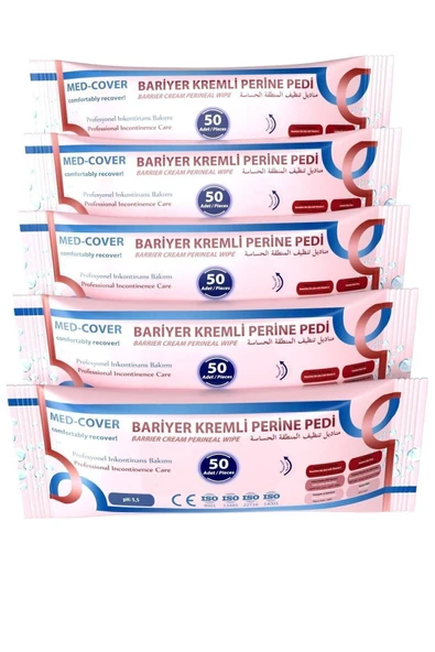 MED-COVER Bariyer Kremli Perine Mendili 1 Paket 50'li ürün görseli