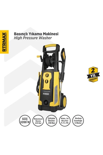 Rtm716 Yüksek Basınçlı Yıkama 3200 W 225 Bar