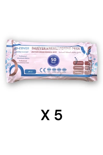 MED-COVER Bariyer Kremli Perine Bölgesi Temizleme Pedi/mendili 50'li- 5 Paket ürün görseli