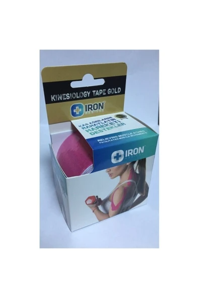 İRON MEDİCAL Tape Kinesio Ağrı Bandı 5 Metre X 5 Cm Pembe ürün görseli