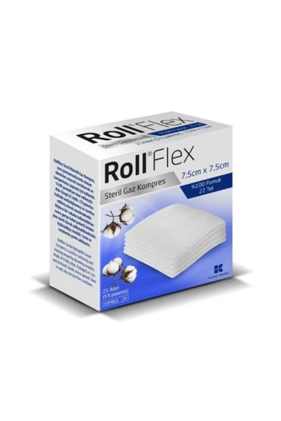 ROLL Flex 7.5cmx7.5cm Steril Gaz Kompres Spanç 25li Paket ürün görseli