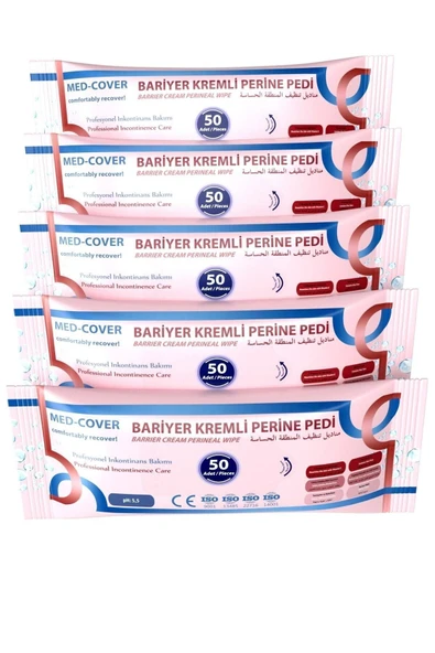 MED-COVER Bariyer Kremli Perine Bölgesi Temizleme Pedi/mendili 50'li - 5 Adet ürün görseli