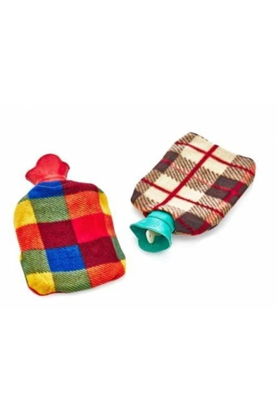 İHTİYAÇ SEPETİ Ekose Desenli Polarlı Sıcak Su Torbası 2 Lt - Resim 5