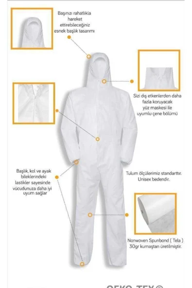 FABA Koruyucu Tek Kullanımlık Tulum - Resim 3