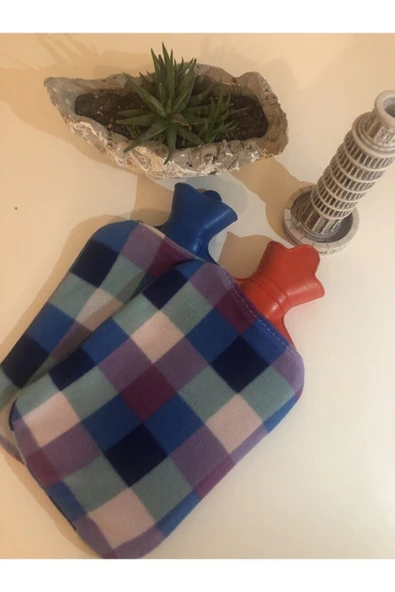 İHTİYAÇ SEPETİ Ekose Desenli Polarlı Sıcak Su Torbası 2 Lt - Resim 6