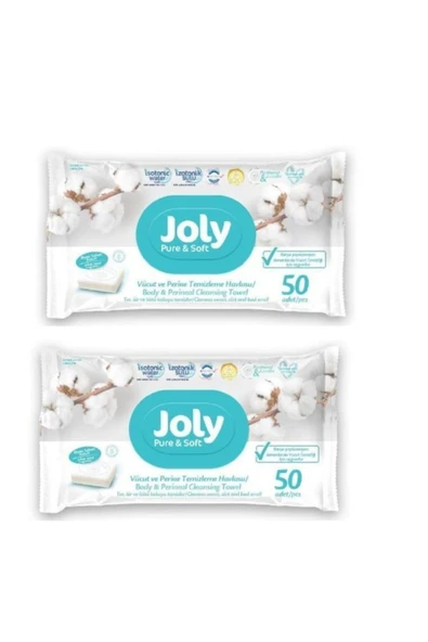 JOLY Vücut Perine Bölgesi Yıkama Temizleme Havlusu 50li 2 Adet ürün görseli