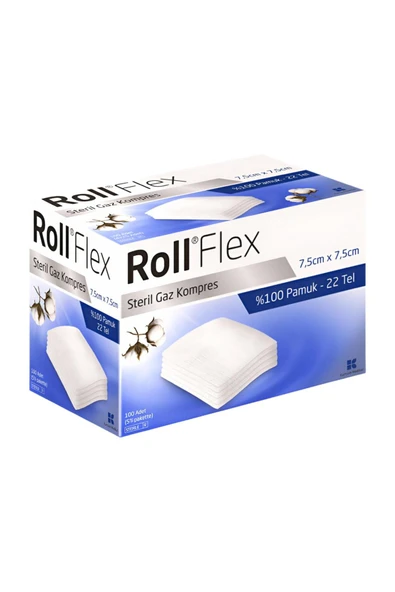 ROLL Flex Steril Gaz Kompresi 100 Lü ( 7,5 Cm X 7,5 Cm 5 Li Pakette ) ürün görseli
