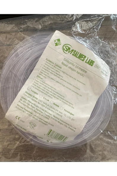 SALMED Oksijen Kanülü 10 Metre Silikonlu Nazal Kanül Yetişkin - 1