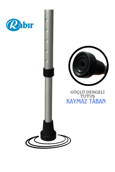 RABIR Baston Ayarlanabilir 80-100 Denge Bastonu Siyah - 3