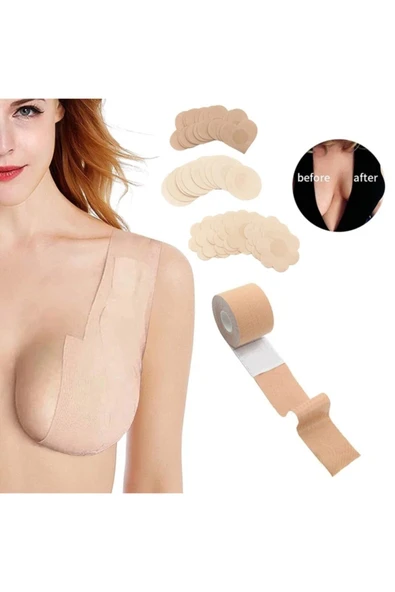 İÇ GİYİM Göğüs Sabitleştirici - Dikleştirici Ve Şekillendirici Bant- Ten Renk - Resim 3