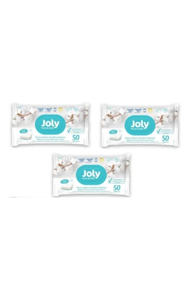 JOLY Vücut Ve Perine Bölgesi Yıkama Temizleme Havlusu 50li 3 Adet ürün görseli