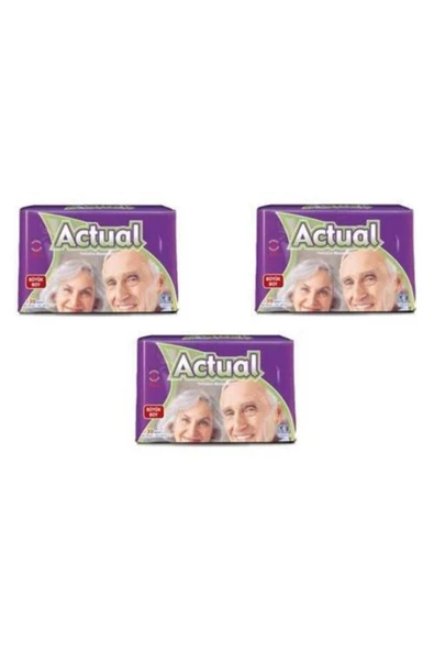 ACTUAL Yetişkin Hasta Bezi Bağlamalı Large 30lu 3 Paket 90 Adet