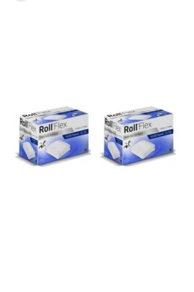 ROLL Flex Steril Gaz Kompres 100 Lü 22 Tel (2 Paket) 7.5 Cm X 7.5 Cm
