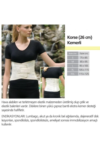 LYON Ortolife Lumbosakral Flexsible Çelik Balenlı Korse