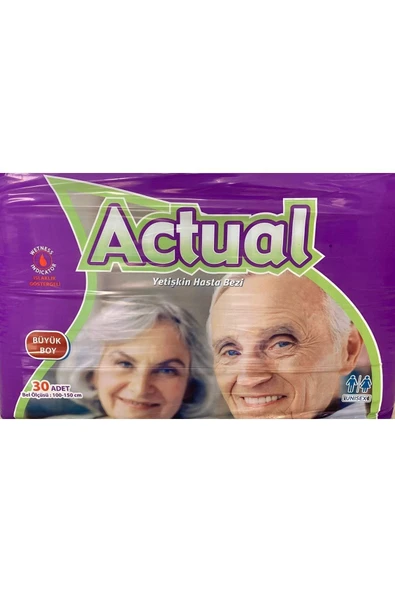 ACTUAL Hasta Bezi Belbantlı Large 30'luk Paket Büyük Boy Islaklık Göstergeli ürün görseli