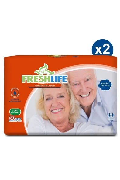 FRESHLİFE 2'li Xlarge Yetişkin Hasta Bezi 30x2 (60 ADET) - 2