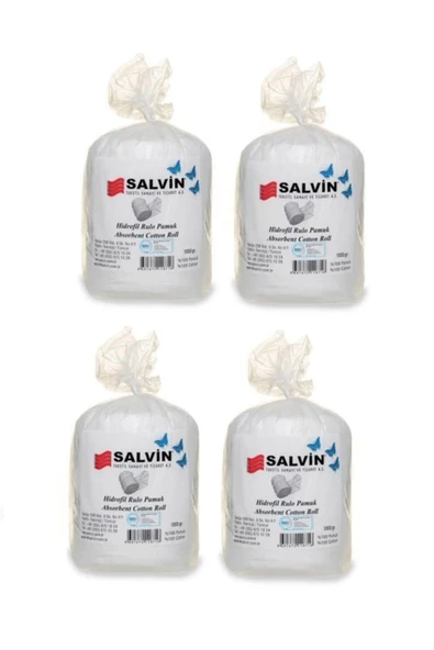 SALVİN Hidrofil Rulo Pamuk 1 Kg 1000 Gr 4 Adet