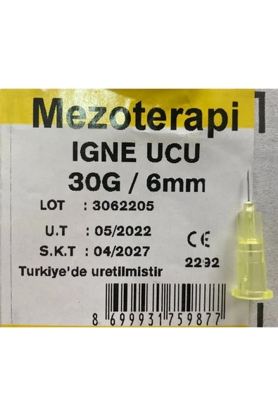 GENJECT Mezoterapi Iğne Ucu 30g 6mm 100 Adet - 2
