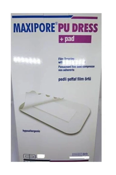 MAXİ Pore Pedli 10x25 - Steril - Su Geçirmez - Yara Sargısı- Hipoalerjenik - 10 Adet ürün görseli
