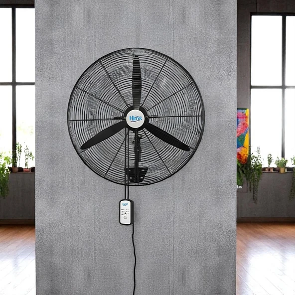 Sanayi Tipi Kumandalı 75 cm 210W Duvar Vantilatörü Endüstriyel Sessiz Duvara Monte Zincirli Fan - 4