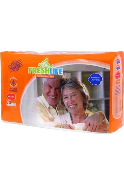 FRESHLİFE Belbantlı Large 30'lu Paket Bel Çevresi 100 cm 150 cm Yetişkin Hasta Bezi