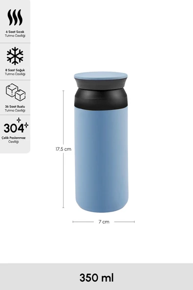 Karaca  Rainbow Blue Paslanmaz Çelik Termos 350 ml (8 SAATE KADAR SICAK/SOĞUK TUTMA) - 2