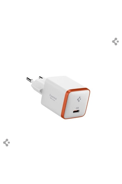 Spigen  30W USB-C Mini Hızlı Şarj Aleti Samsung PPS GaN Destekli Akım Korumalı Güç Adaptörü Type-C White