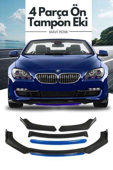 Kingstar Mavi 4 Parça Ön Lip Universal Ön Tampon Eki Piano Black