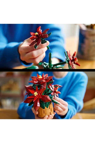 LEGO  Icons Ponssetya 10370 Yetişkinler İçin Atatürk Çiçeği (Poinsettia) Yapım Seti (608 Parça) - 5